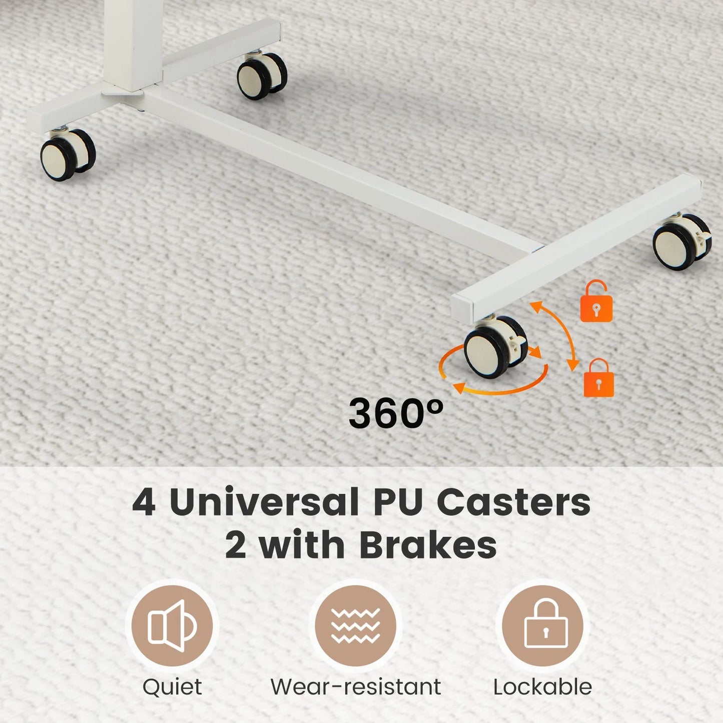 Mobile Standing Desk with Pneumatic Lift