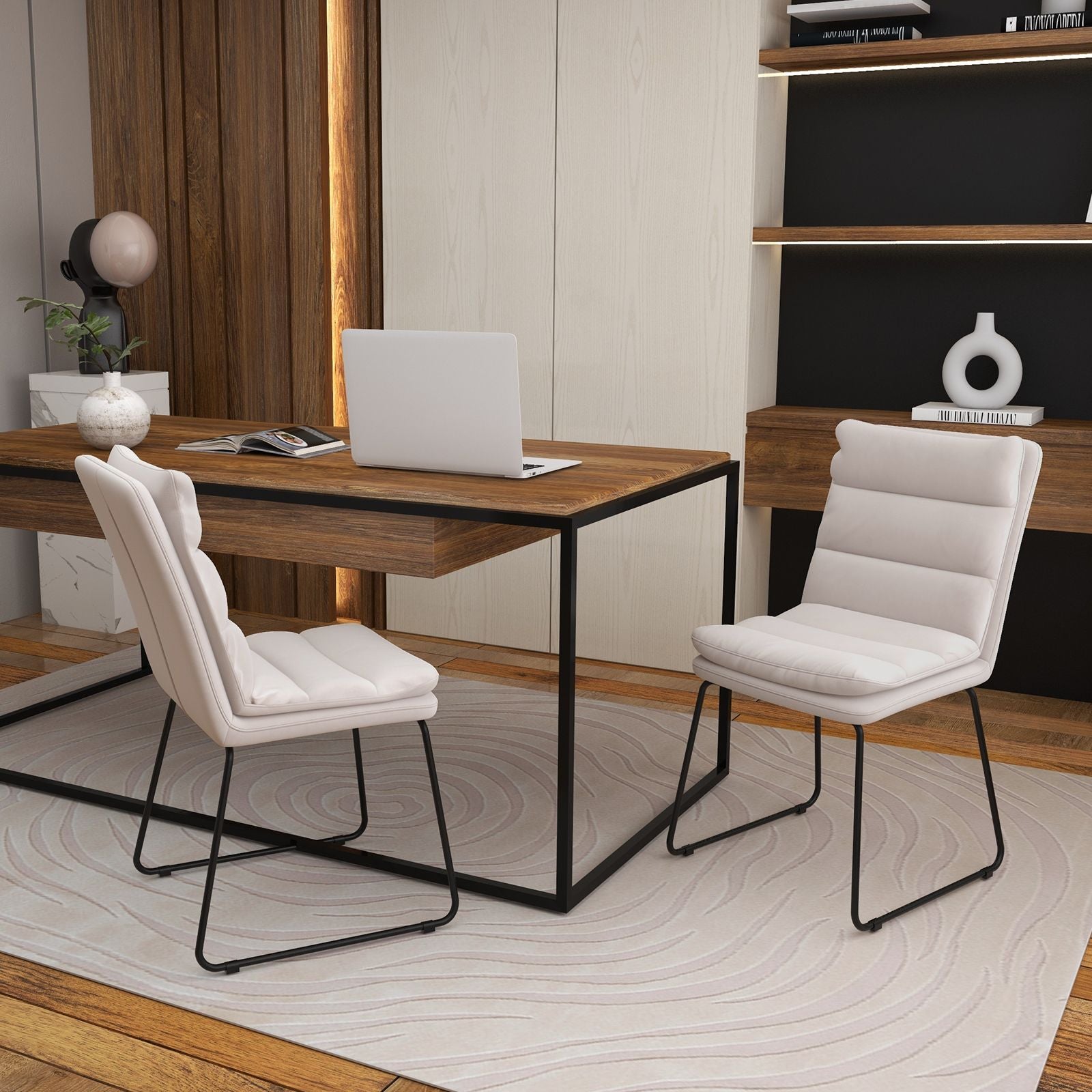 Leisure Chair Upholstered Accent Chair with Wood Heavy-Duty Metal Frame