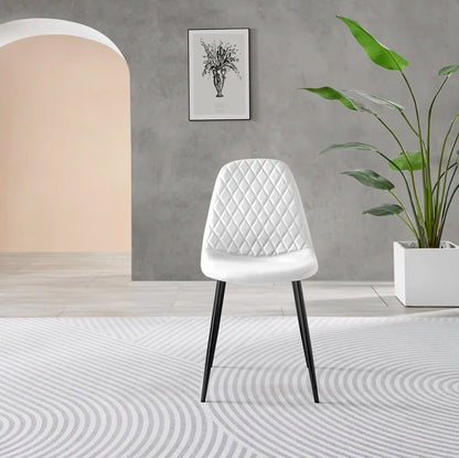 Seline Modern round Dining Table Set in Glass and Chrome with 2 Luxury Faux Leather Dining Chairs