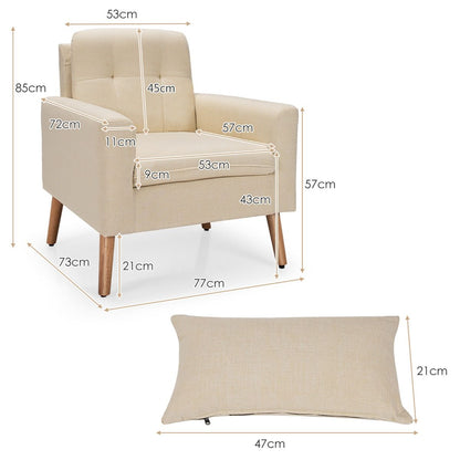 Modern Accent Chair with Lumbar Pillow