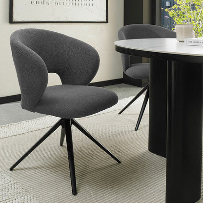 Alisa round Sintered Stone Dining Table + 4 Grey Chairs