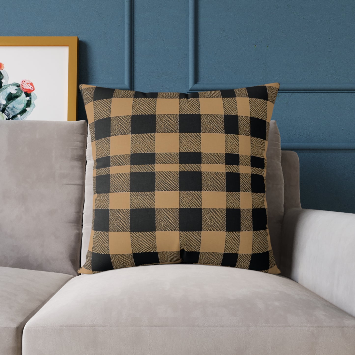 Golden Check Luxe Cushion