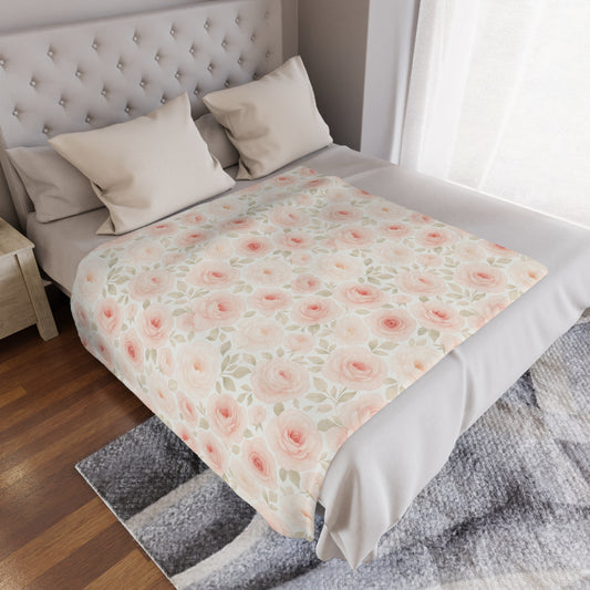 Rosé Bloom Elegance Blanket