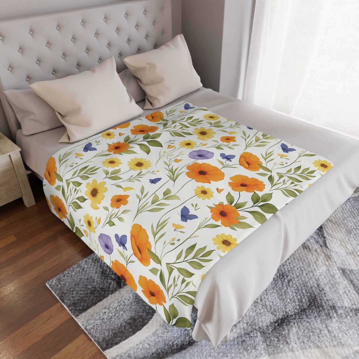 Summer Flower Luxe Blanket