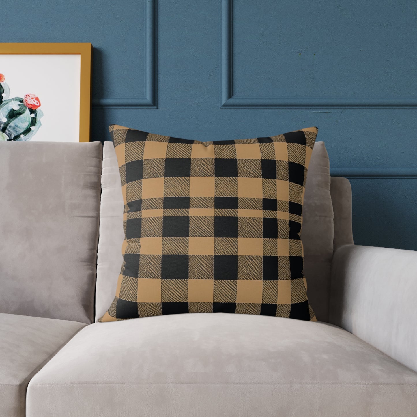 Golden Check Luxe Cushion