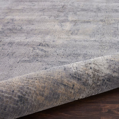 Rustic Textures Faded Blue Circle Rug, 160 Cm