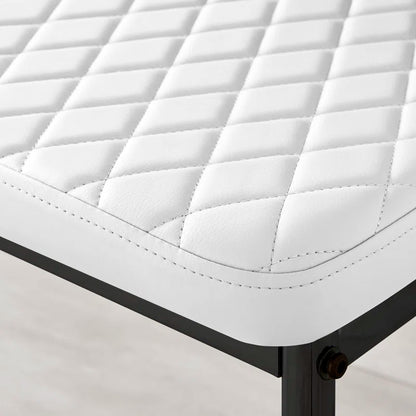 Adler round Dining Table Set with Shelf & 4 Quilted Faux Leather Dining Chairs