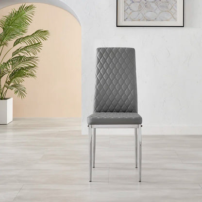 Adler round Dining Table Set with Shelf & 4 Quilted Faux Leather Dining Chairs