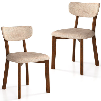 Upholstered Mid-Back Chairs with Solid Rubber Wood Frame
