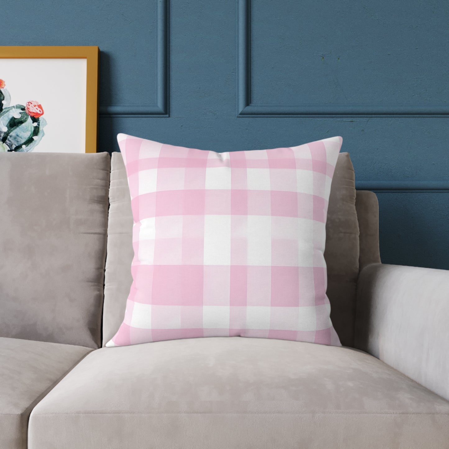 Blush Check Charm Cushion