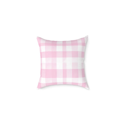 Blush Check Charm Cushion