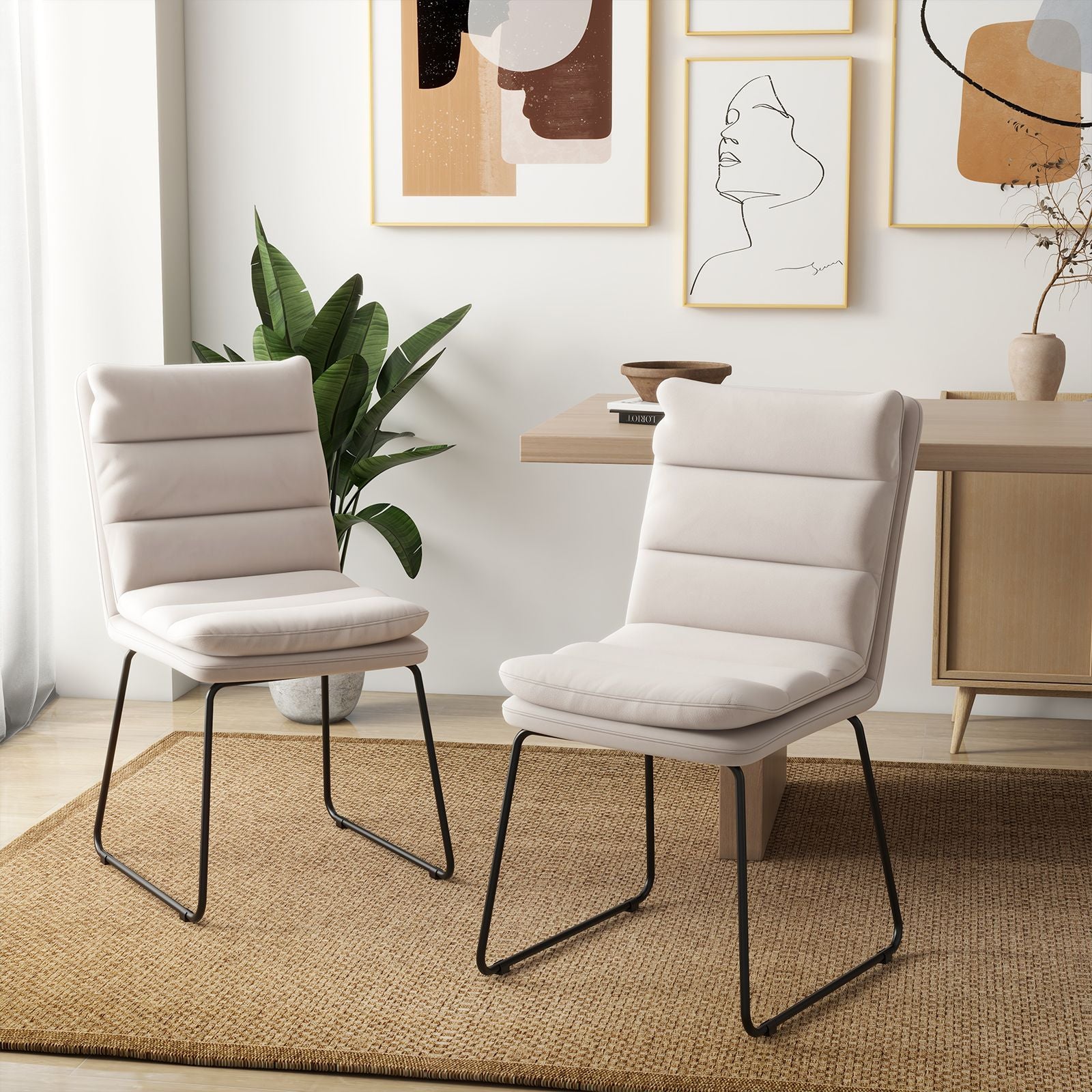 Leisure Chair Upholstered Accent Chair with Wood Heavy-Duty Metal Frame