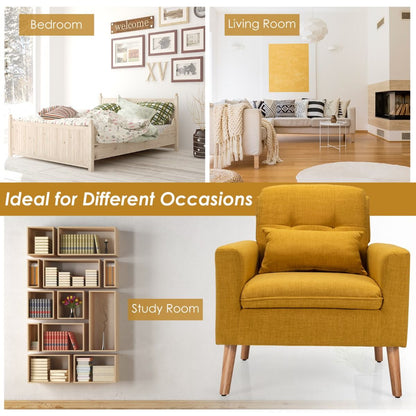 Modern Accent Chair with Lumbar Pillow