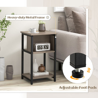 3-Tier Nightstand with Storage Shelf for Small Spaces