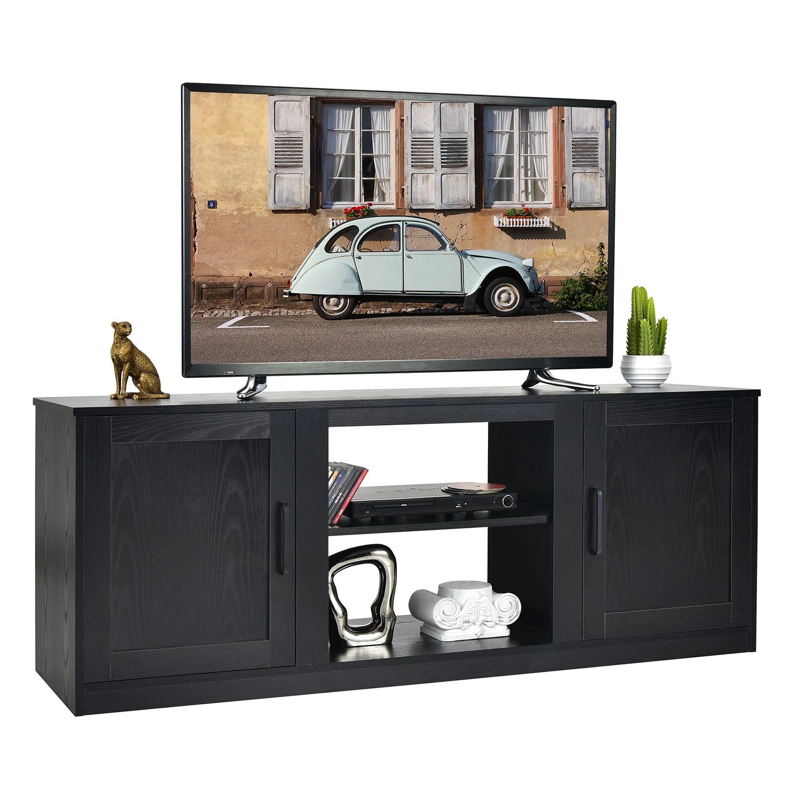 TV Stand for 65-Inch Tvs with Storage Cabinets and Adjustable Shelves