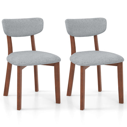 Upholstered Mid-Back Chairs with Solid Rubber Wood Frame