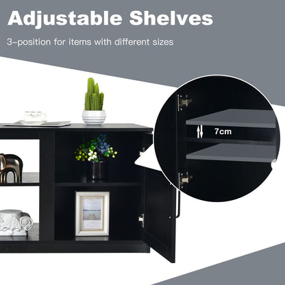 TV Stand for 65-Inch Tvs with Storage Cabinets and Adjustable Shelves