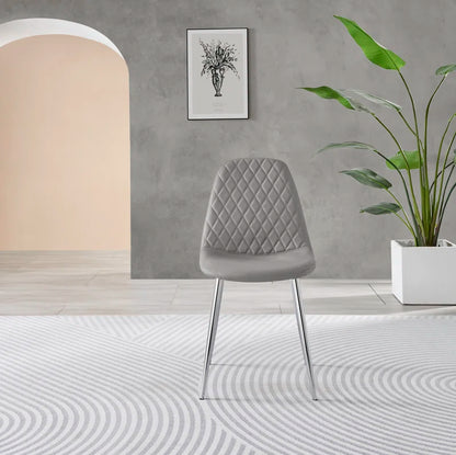 Seline Modern round Dining Table Set in Glass and Chrome with 2 Luxury Faux Leather Dining Chairs