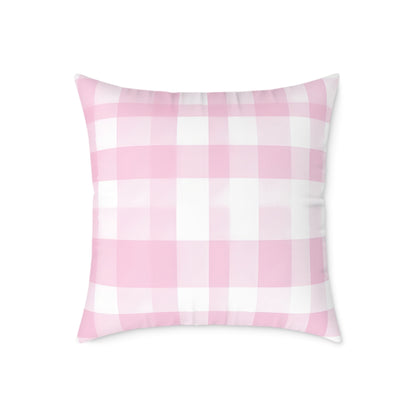 Blush Check Charm Cushion