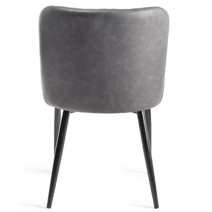 Finch Grey Faux Leather Diamond Stitch Dining Chair, 2 Pack