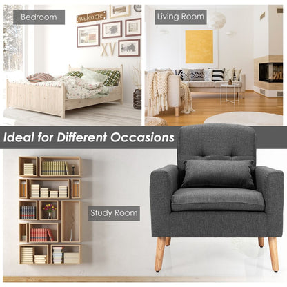 Modern Accent Chair with Lumbar Pillow