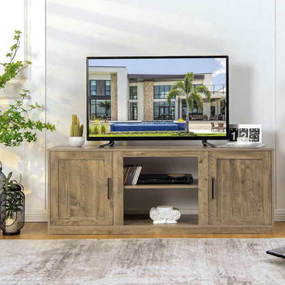 TV Stand for 65-Inch Tvs with Storage Cabinets and Adjustable Shelves