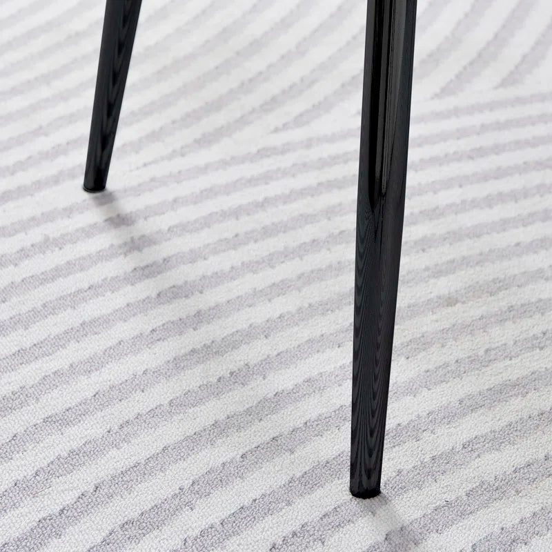 Corova Faux Leather Modern Dining Chairs with Metal Tapered Legs & Diamond Stitching
