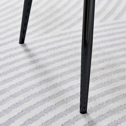 Corova Faux Leather Modern Dining Chairs with Metal Tapered Legs & Diamond Stitching