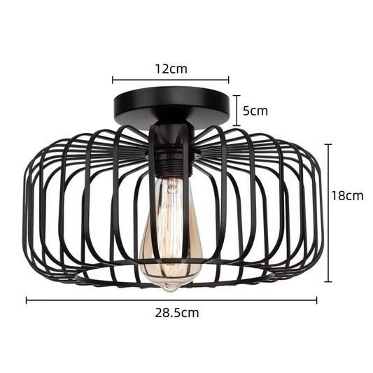 Simple Birdcage Indoor Ceiling Lamp Bedroom Living Room Corridor Ceiling Light E26 Restaurant Lamps Decorative Fixtures AC 110V