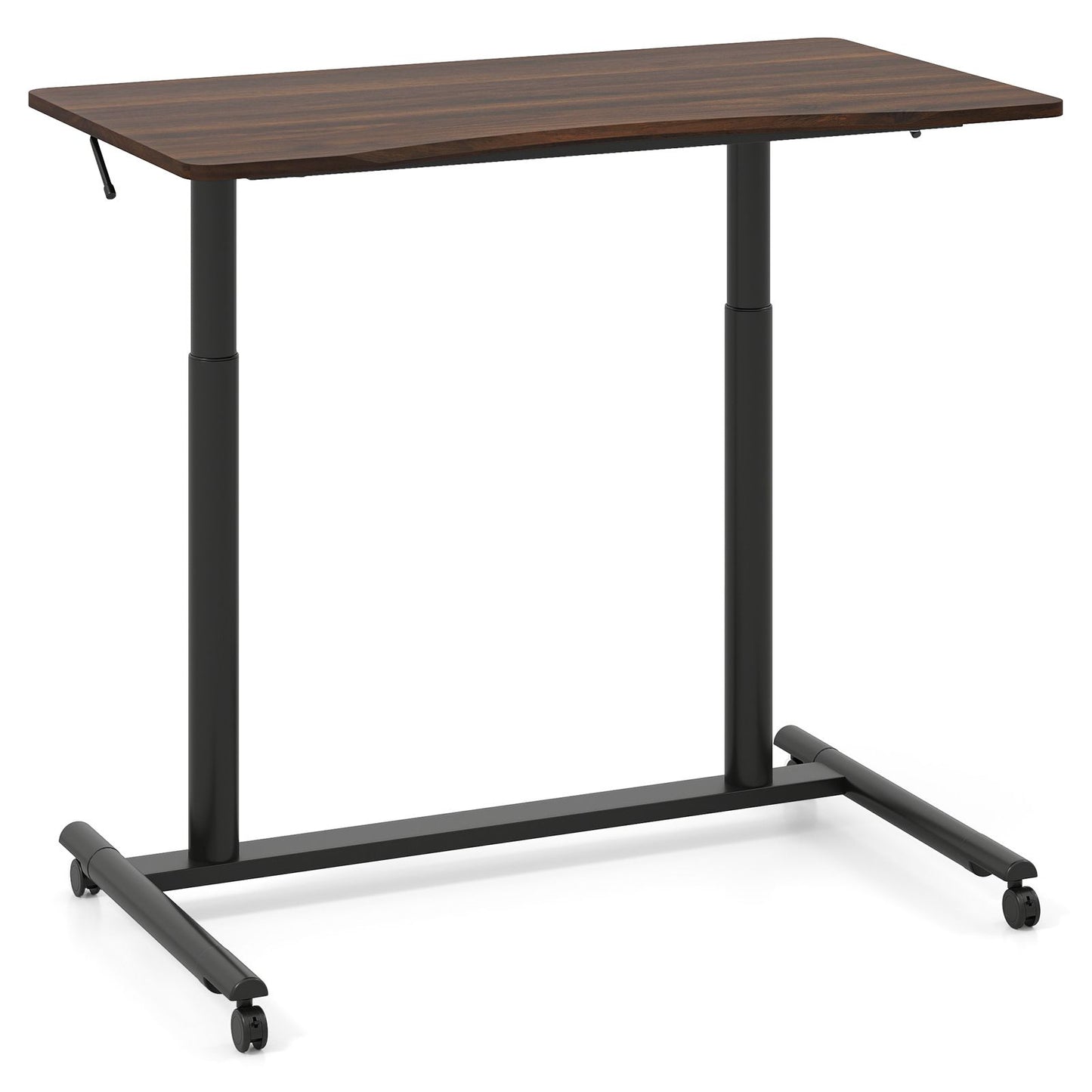 C-Shaped Mobile Standing Desk with Adjustable Height and Lockable Wheels