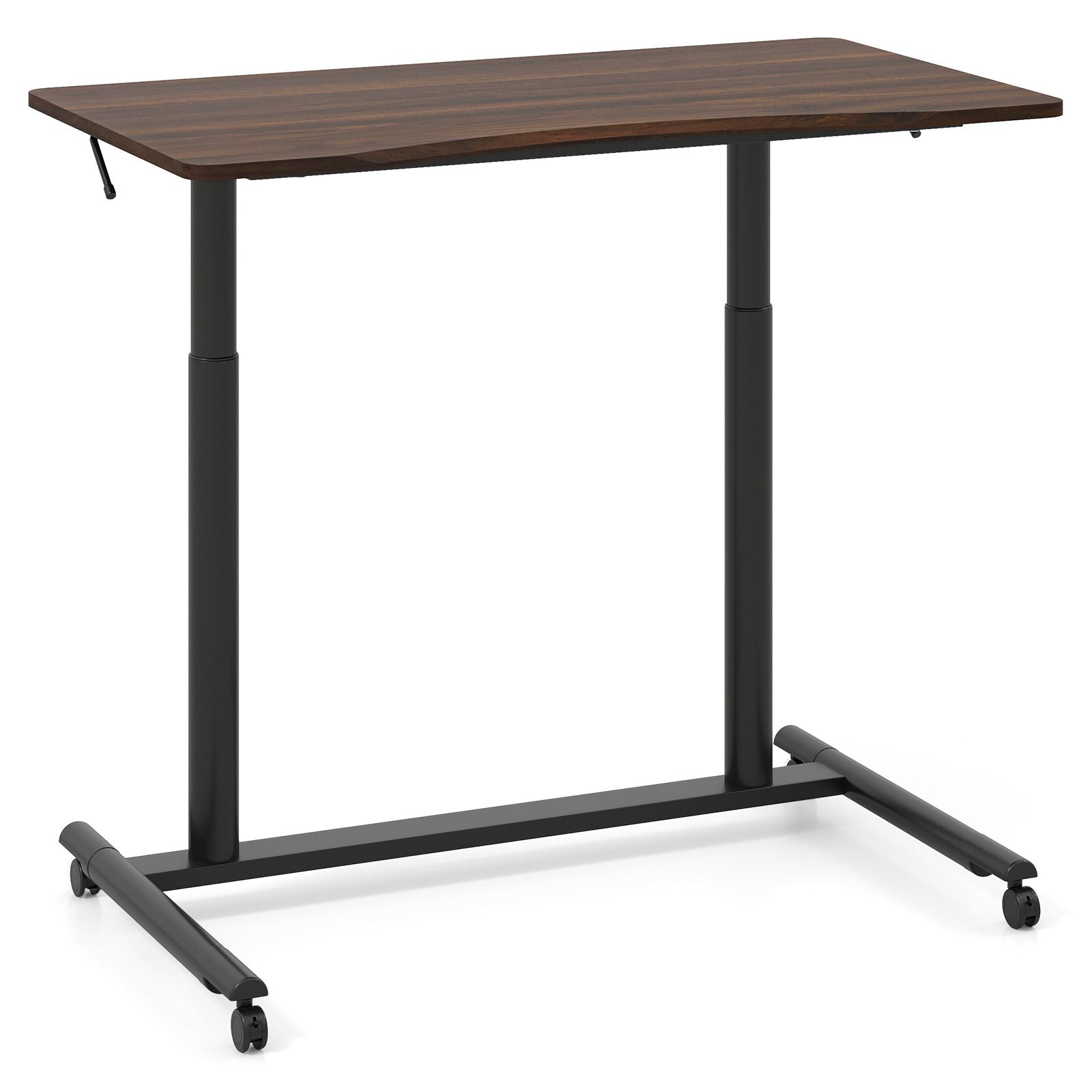 C-Shaped Mobile Standing Desk with Adjustable Height and Lockable Wheels
