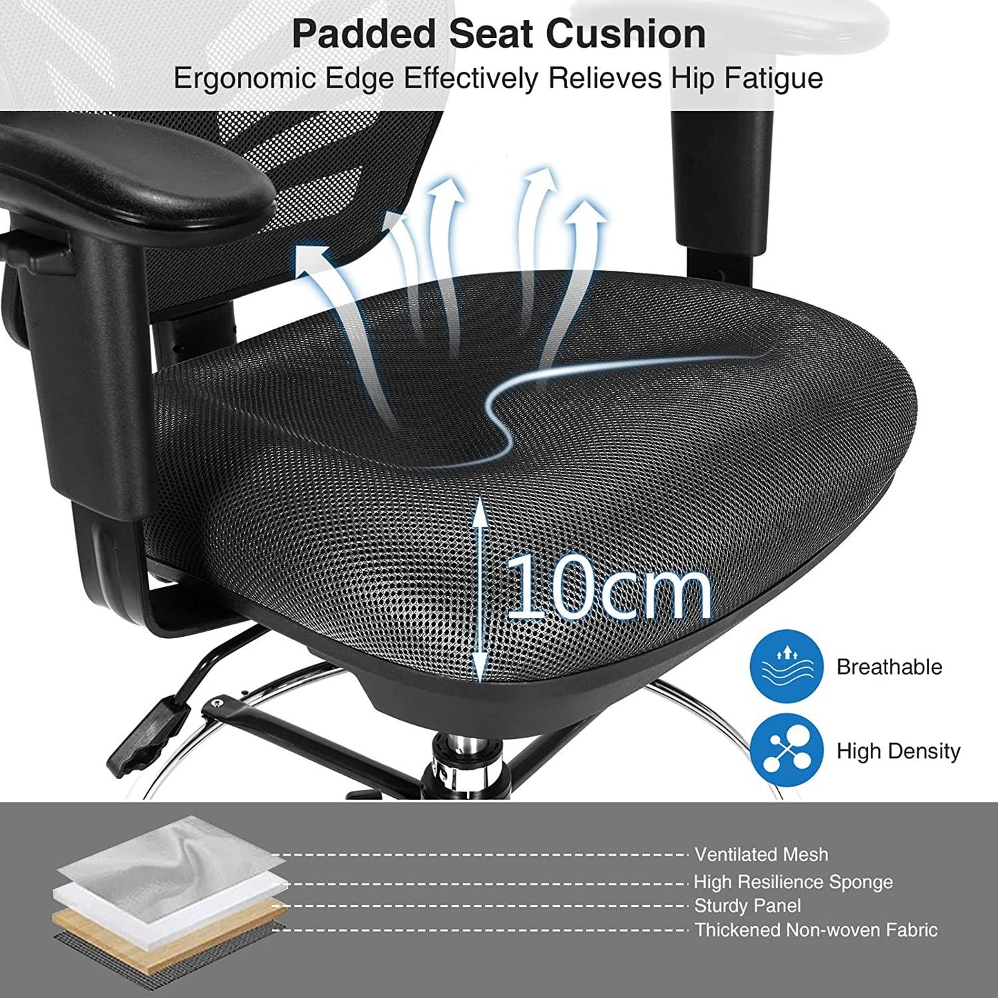 Mesh Drafting Chair with Adjustable Footrest