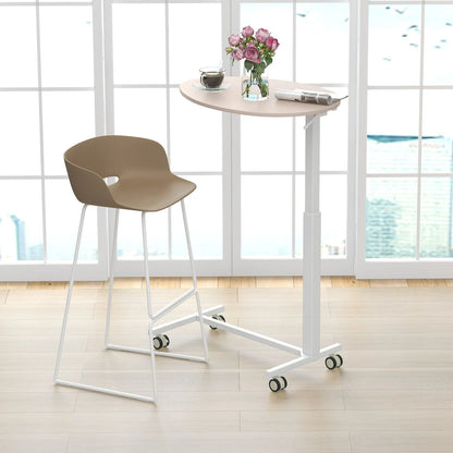 Mobile Standing Desk with Pneumatic Lift