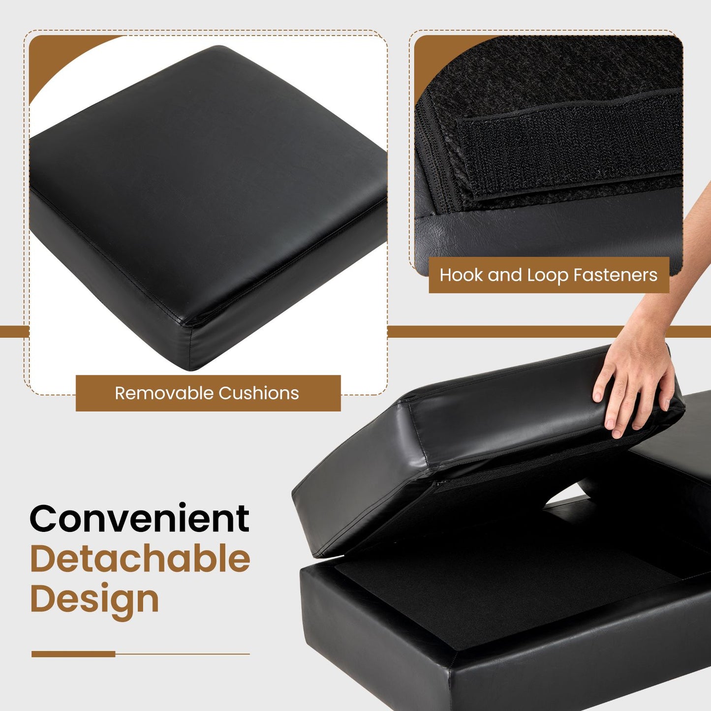 Waiting Room Bench Seating with 3 Seats and Metal Frame Leg