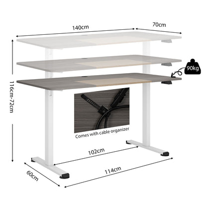 Height Adjustable Home Office Computer Desk with Headphone Hook