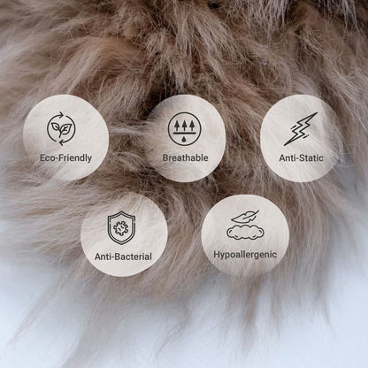 Long Wool Double Rug in Bronze, 180 X 55 Cm