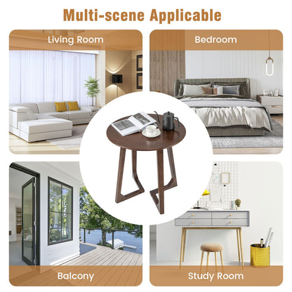 24" round Coffee Table with V-Shaped Legs for Lamps