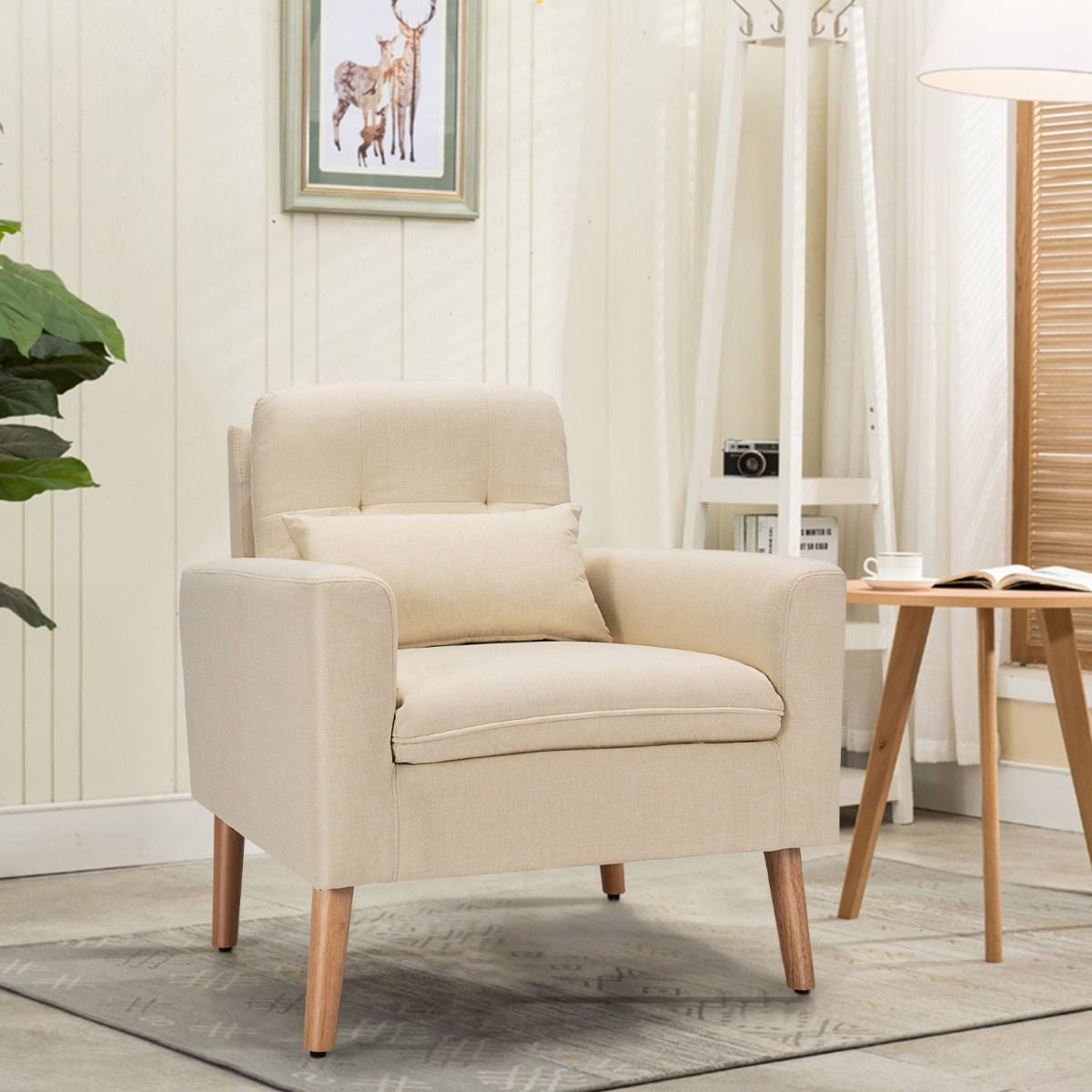 Modern Accent Chair with Lumbar Pillow