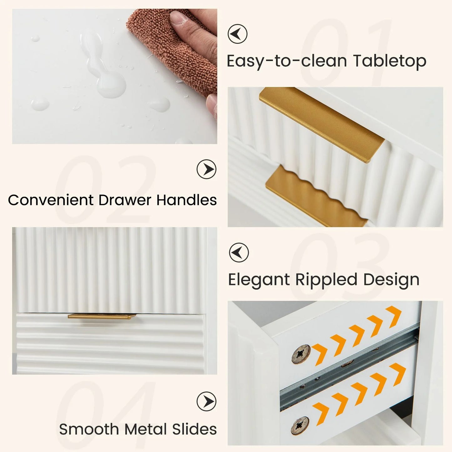 Modern Computer Desk with 4 Drawers and Storage