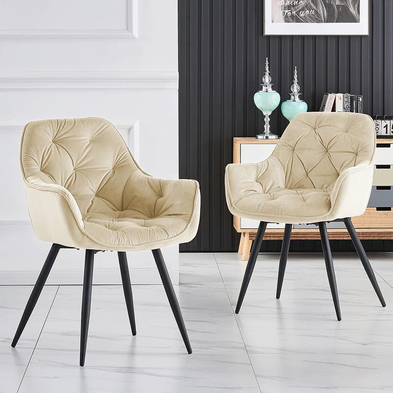 Velvet Upholstered Armchair Runge
