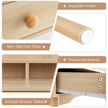 120 CM Writing Desk with Hutch and Drawers for Bedroom