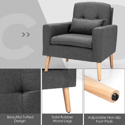 Modern Accent Chair with Lumbar Pillow