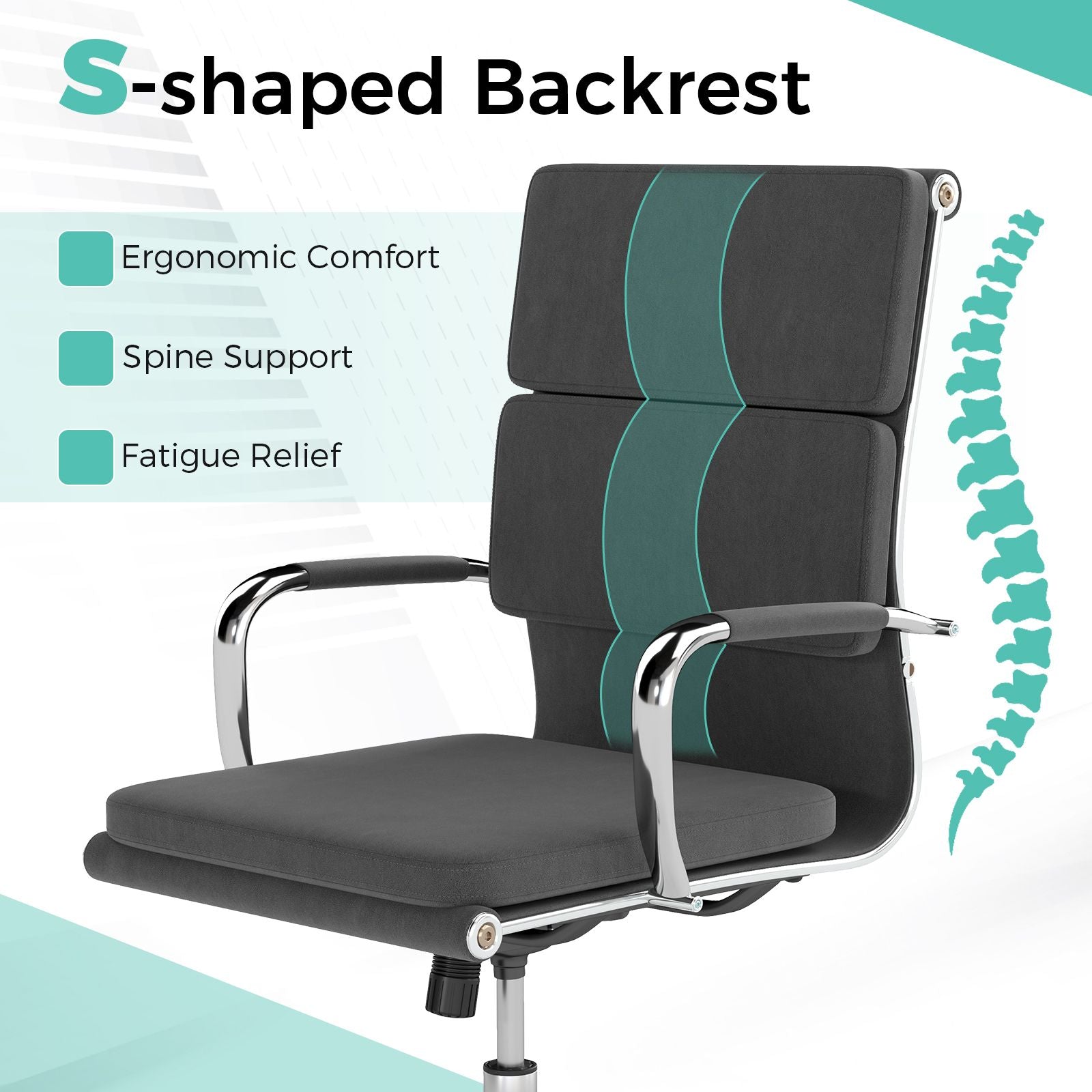 Modern Leatharire Conference Chair with Rocking Backrest