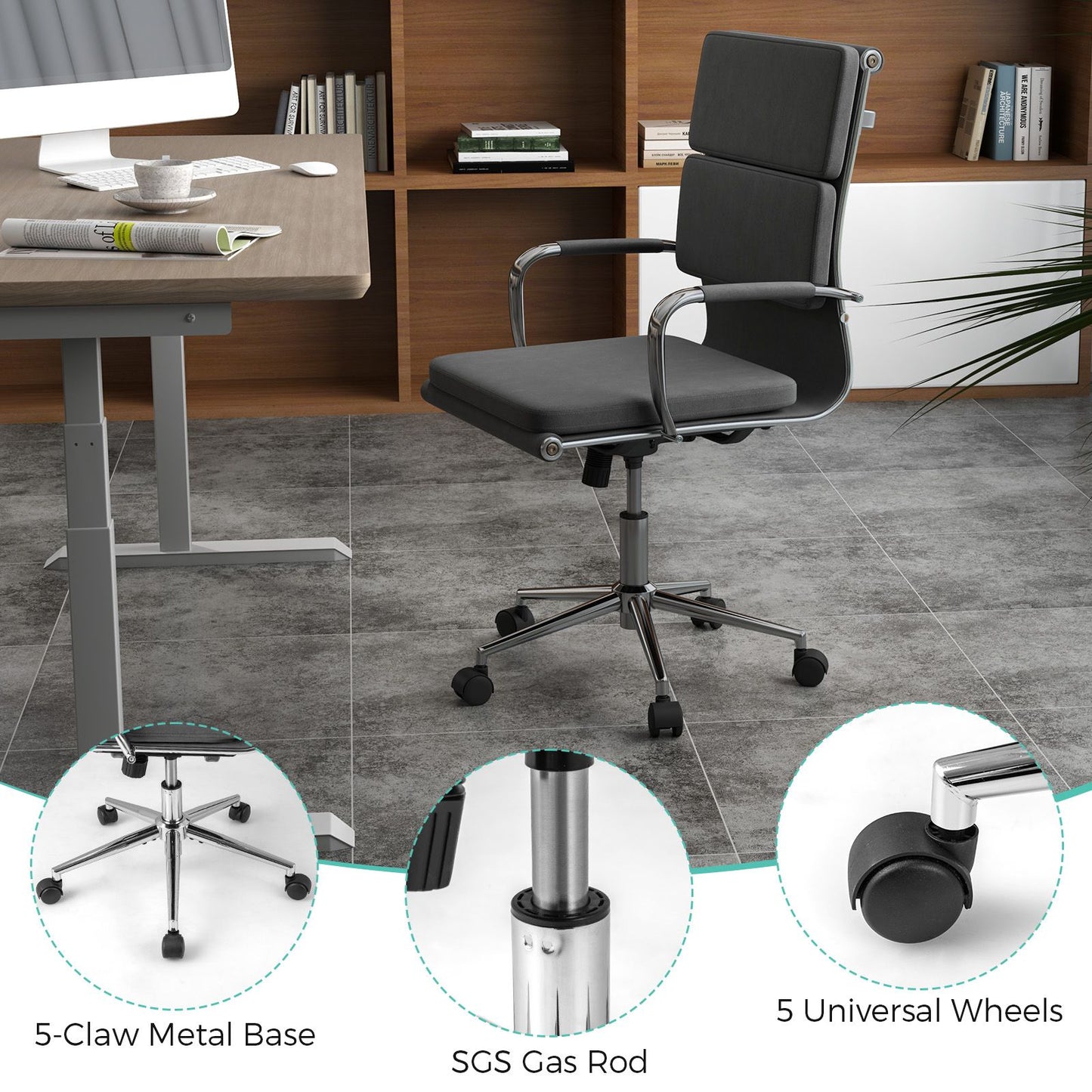 Modern Leatharire Conference Chair with Rocking Backrest