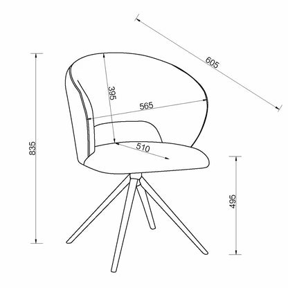 Alisa round Sintered Stone Dining Table + 4 Grey Chairs