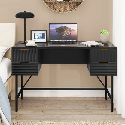 Modern Computer Desk with 4 Drawers and Storage