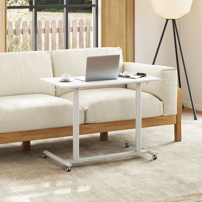 C-Shaped Mobile Standing Desk with Adjustable Height and Lockable Wheels