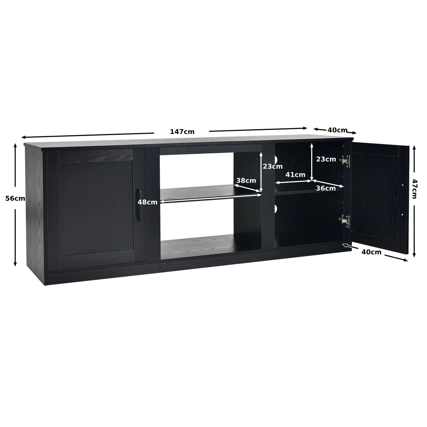 TV Stand for 65-Inch Tvs with Storage Cabinets and Adjustable Shelves