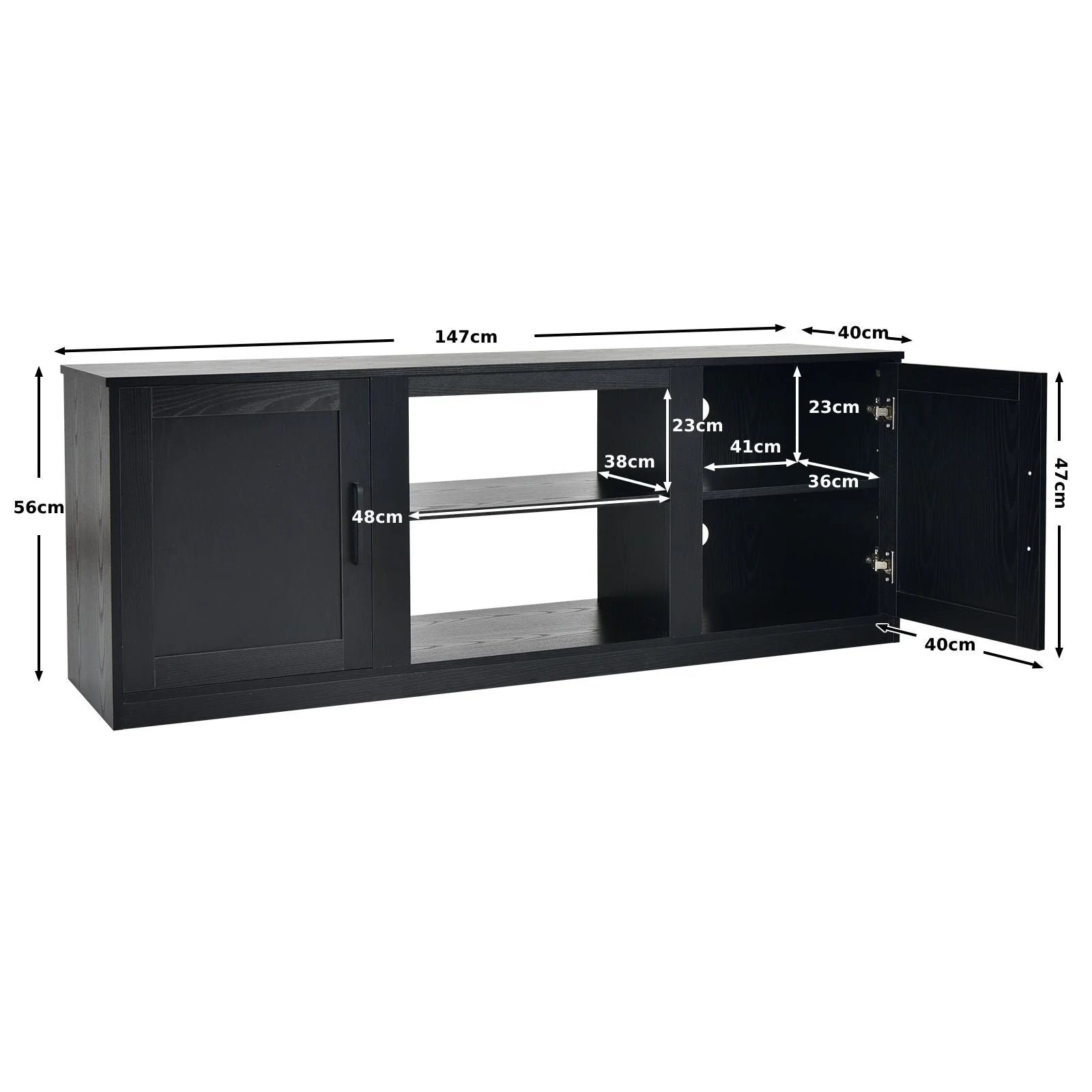 TV Stand for 65-Inch Tvs with Storage Cabinets and Adjustable Shelves