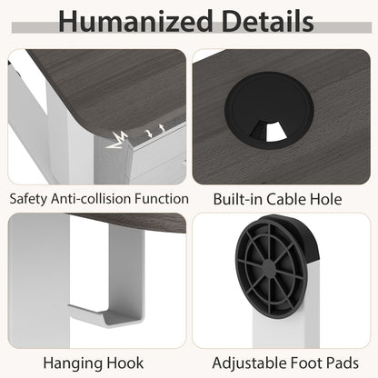 Height Adjustable Home Office Computer Desk with Headphone Hook